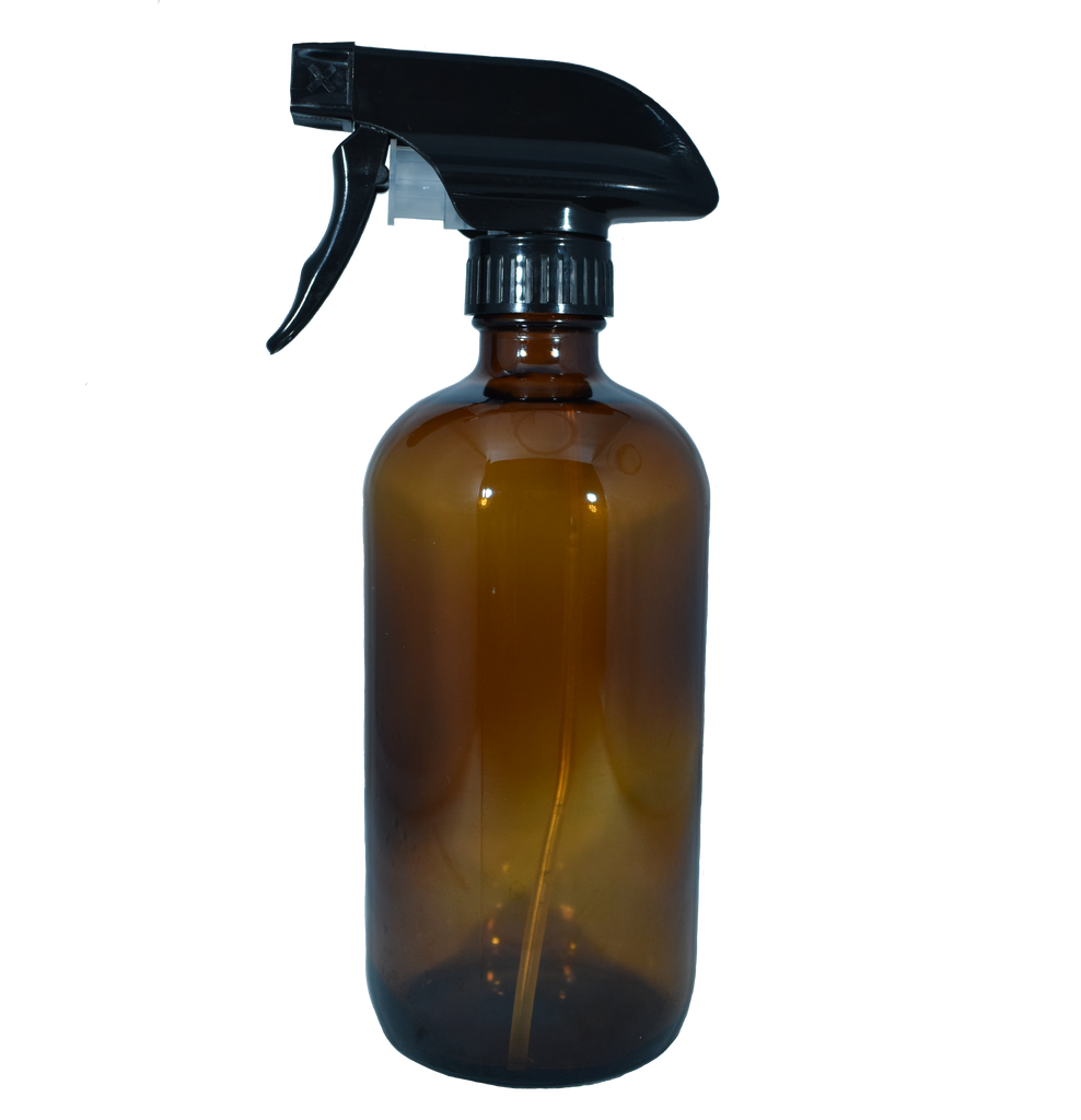 amber reusable glass spray bottle 